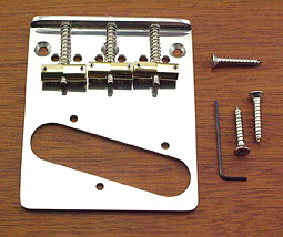 Callaham Tele Bridge Assembly for American Standard or American Series Guitars w/ 3 Brass Enhanced Vintage Compensated Saddles Highluster finish
